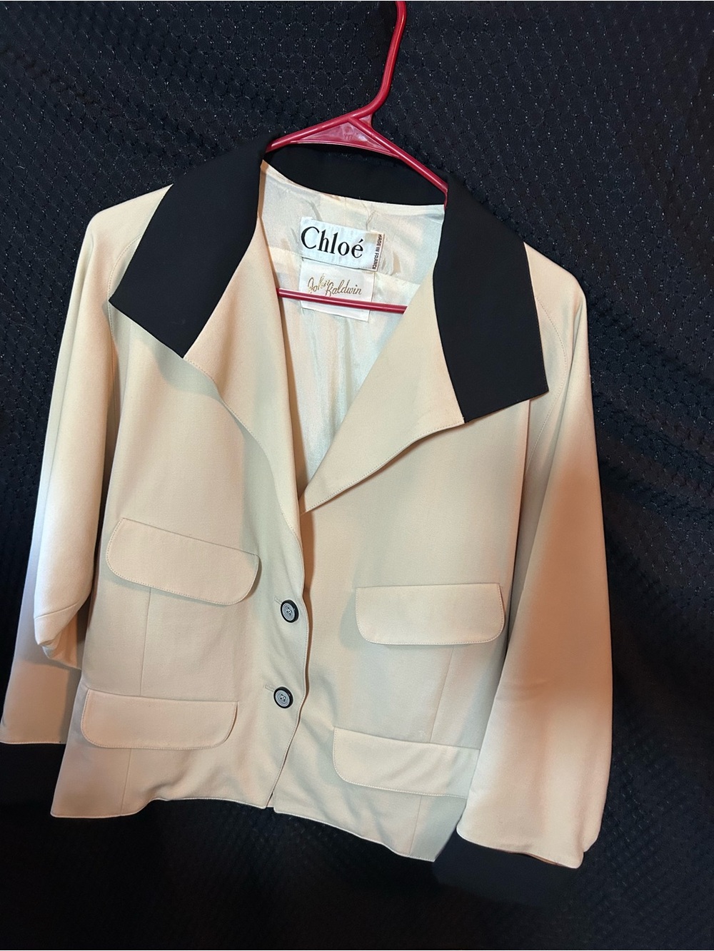 Rare archival Chloe x John Baldwin op-art cropped blazer- Vintage